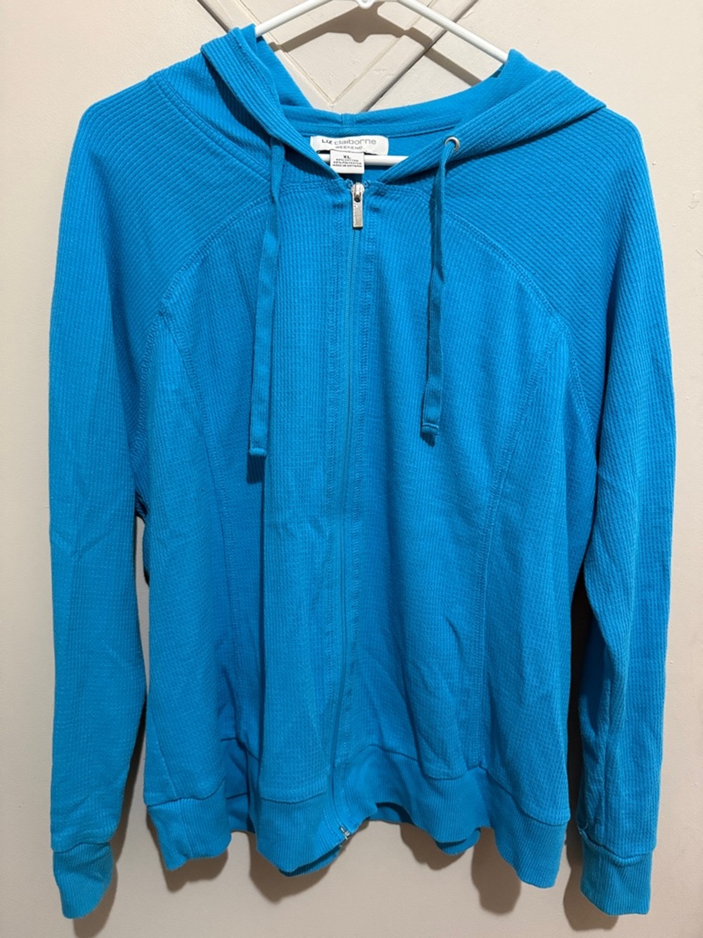 Liz Claiborne Bright Blue Zip-Up Hoodie XL